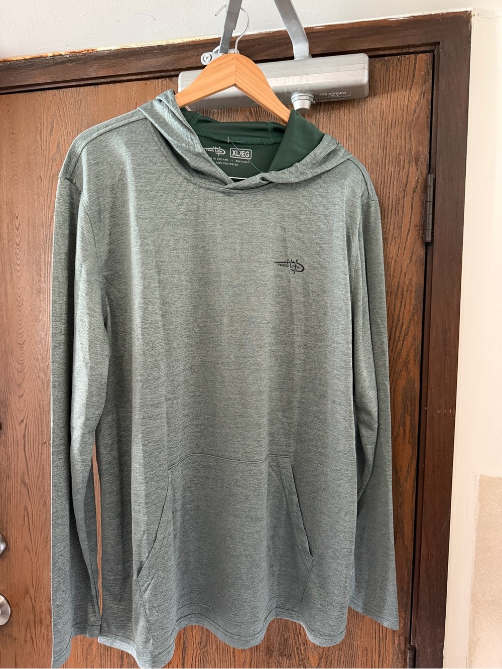NWT Reef Life Men's Green Lightweight Hooded Shirt